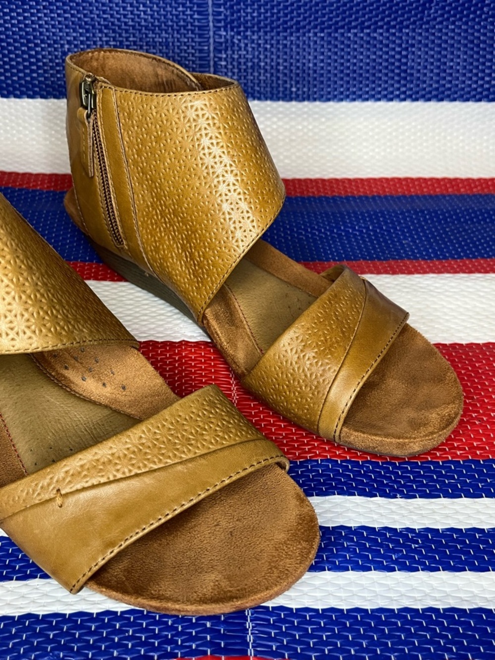 Women’s - Rockport Cobb Hill Hollywood Leather Copper Low Wedge Sandals Size 9 - Picture 11 of 13